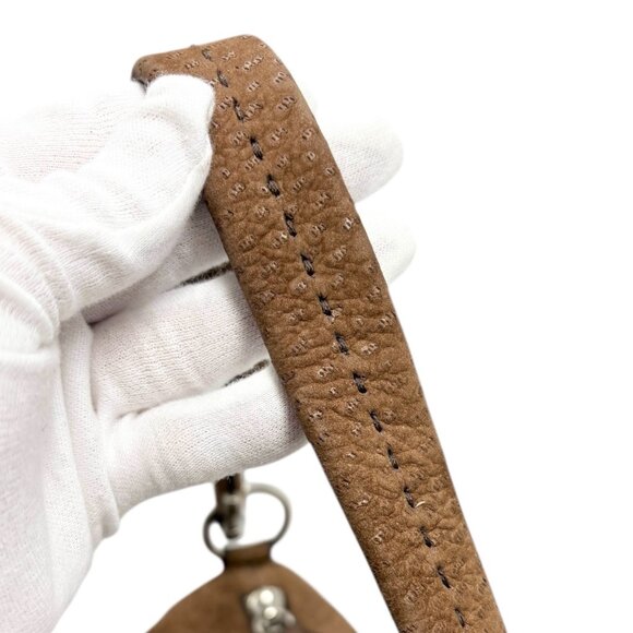 PRADA Vintage Triangle Logo One Shoulder Bag Textured Suede Leather [106467] - Picture 10 of 13